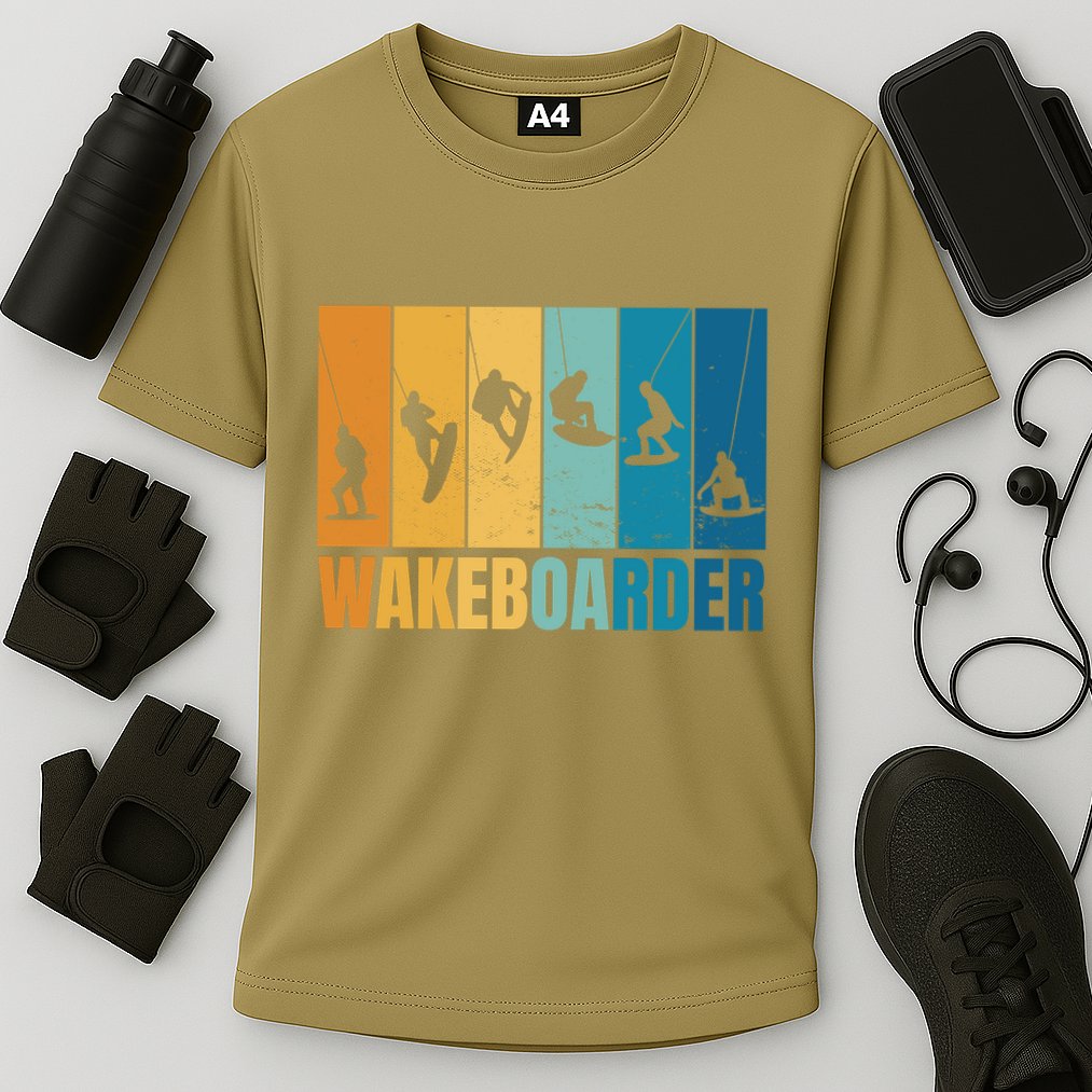 Vintage Wakeboarder Cooling Performance Crew T-Shirt
