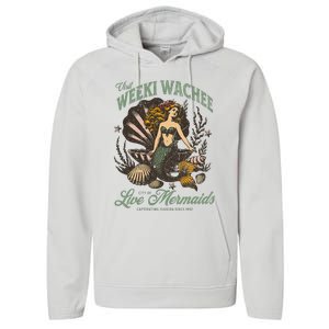 Visit Weeki Wachee City Of Mermaids Florida 1947 Tourist Performance Fleece Hoodie