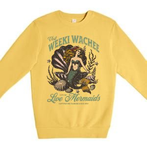 Visit Weeki Wachee City Of Mermaids Florida 1947 Tourist Premium Crewneck Sweatshirt