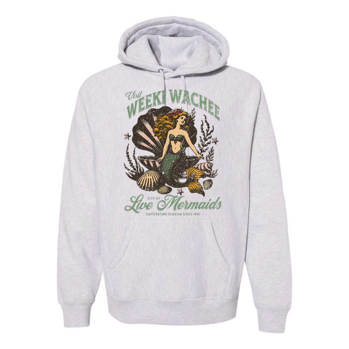 Visit Weeki Wachee City Of Mermaids Florida 1947 Tourist Premium Hoodie