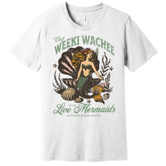 Visit Weeki Wachee City Of Mermaids Florida 1947 Tourist Premium T-Shirt