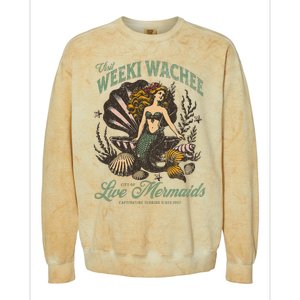 Visit Weeki Wachee City Of Mermaids Florida 1947 Tourist Colorblast Crewneck Sweatshirt