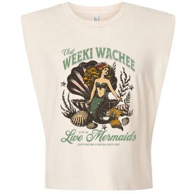 Visit Weeki Wachee City Of Mermaids Florida 1947 Tourist Garment-Dyed Women's Muscle Tee