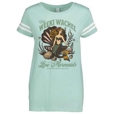 Visit Weeki Wachee City Of Mermaids Florida 1947 Tourist Enza Ladies Jersey Football T-Shirt