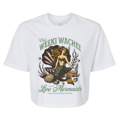 Visit Weeki Wachee City Of Mermaids Florida 1947 Tourist Bella+Canvas Jersey Crop Tee