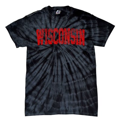 Vintage Wisconsin Wisconsin Red Retro Wisconsin Tie-Dye T-Shirt