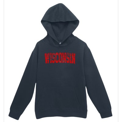 Vintage Wisconsin Wisconsin Red Retro Wisconsin Urban Pullover Hoodie