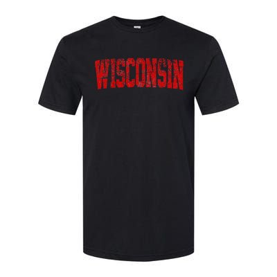 Vintage Wisconsin Wisconsin Red Retro Wisconsin Softstyle CVC T-Shirt