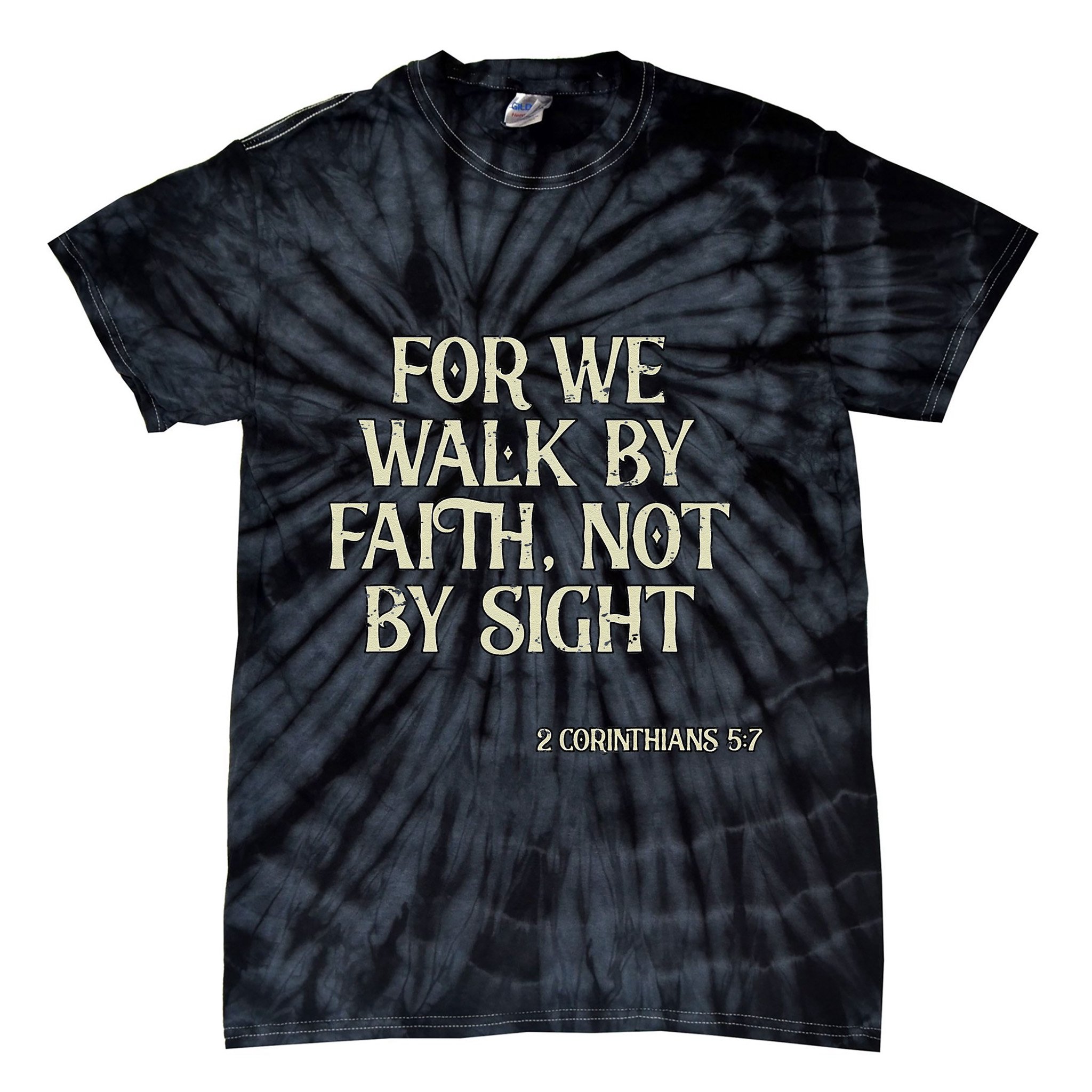 Vintage We Walk By Faith Not By Sight Christian Bible Verse .Png Tie-Dye T-Shirt