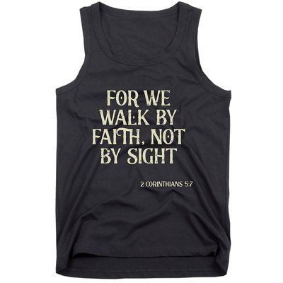Vintage We Walk By Faith Not By Sight Christian Bible Verse .Png Tank Top