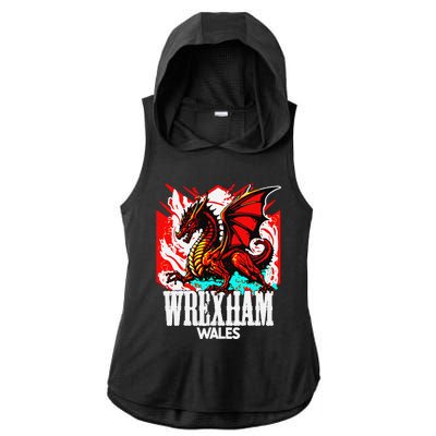 Vintage Wrexham Wales Gift Wrexham Wales Ladies PosiCharge Tri-Blend Wicking Draft Hoodie Tank