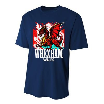 Vintage Wrexham Wales Gift Wrexham Wales Performance Sprint T-Shirt