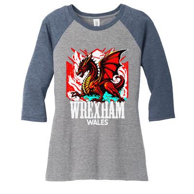 Vintage Wrexham Wales Gift Wrexham Wales Women's Tri-Blend 3/4-Sleeve Raglan Shirt