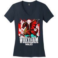 Vintage Wrexham Wales Gift Wrexham Wales Women's V-Neck T-Shirt