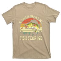 Vintage Women Want Me Fish Bass Fear Me Funny Lover Fishing T-Shirt