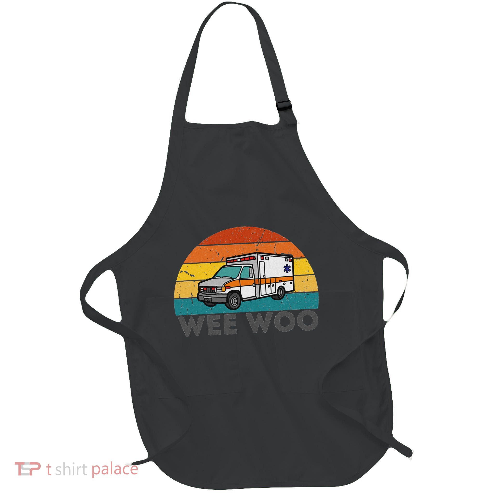 Vintage Wee Woo Ambulance Amr Funny Ems Emt Paramedic. Apron