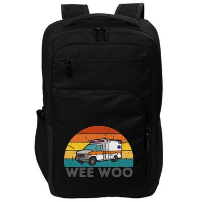 Vintage Wee Woo Ambulance Amr Funny Ems Emt Paramedic. Impact Tech Backpack