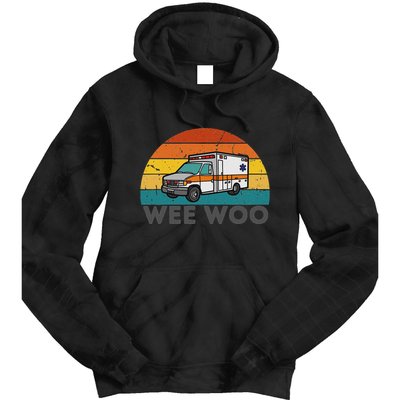 Vintage Wee Woo Ambulance Amr Funny Ems Emt Paramedic. Tie Dye Hoodie