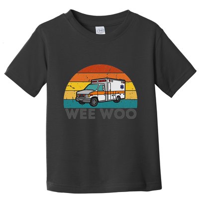 Vintage Wee Woo Ambulance Amr Funny Ems Emt Paramedic. Toddler T-Shirt