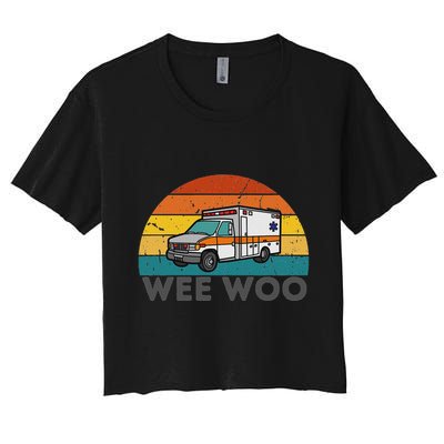 Vintage Wee Woo Ambulance Amr Funny Ems Emt Paramedic. Crop Top
