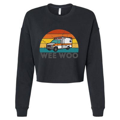 Vintage Wee Woo Ambulance Amr Funny Ems Emt Paramedic. Cropped Pullover Crew