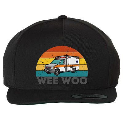 Vintage Wee Woo Ambulance Amr Funny Ems Emt Paramedic. Wool Snapback Cap