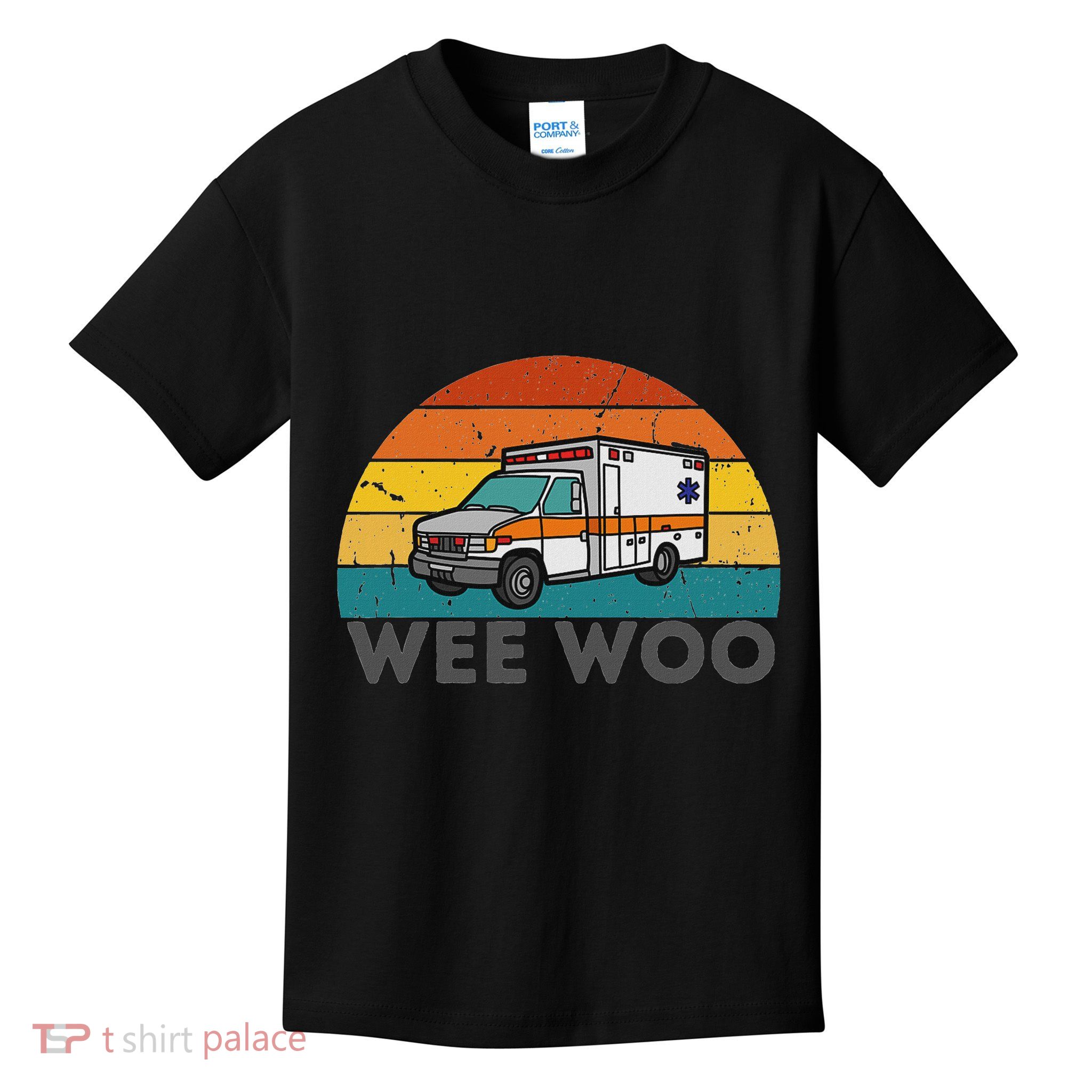Vintage Wee Woo Ambulance Amr Funny Ems Emt Paramedic. Kids T-Shirt