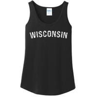 Vintage Wisconsin Wisconsin Women Red Retro Ladies Essential Tank