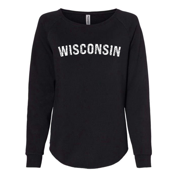 Vintage Wisconsin Wisconsin Women Red Retro Womens California Wash Sweatshirt