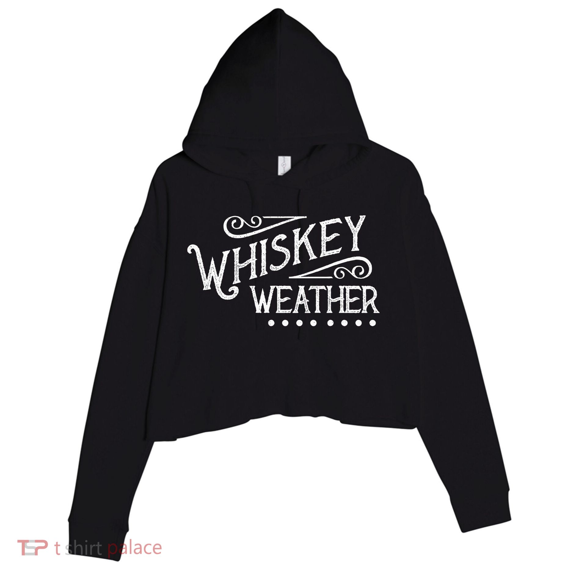 Vintage Whiskey Weather Bourbon Crop Fleece Hoodie
