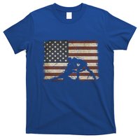 Vintage Wrestling Wrestle American Flag Usa Flag Wrestler Gift T-Shirt