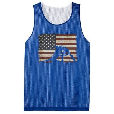 Vintage Wrestling Wrestle American Flag Usa Flag Wrestler Gift Mesh Reversible Basketball Jersey Tank