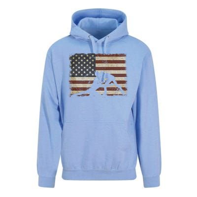 Vintage Wrestling Wrestle American Flag Usa Flag Wrestler Gift Unisex Surf Hoodie