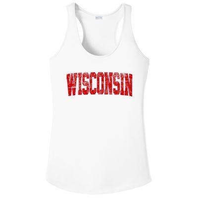 Vintage Wisconsin Wisconsin Red Retro Wisconsin Ladies PosiCharge Competitor Racerback Tank