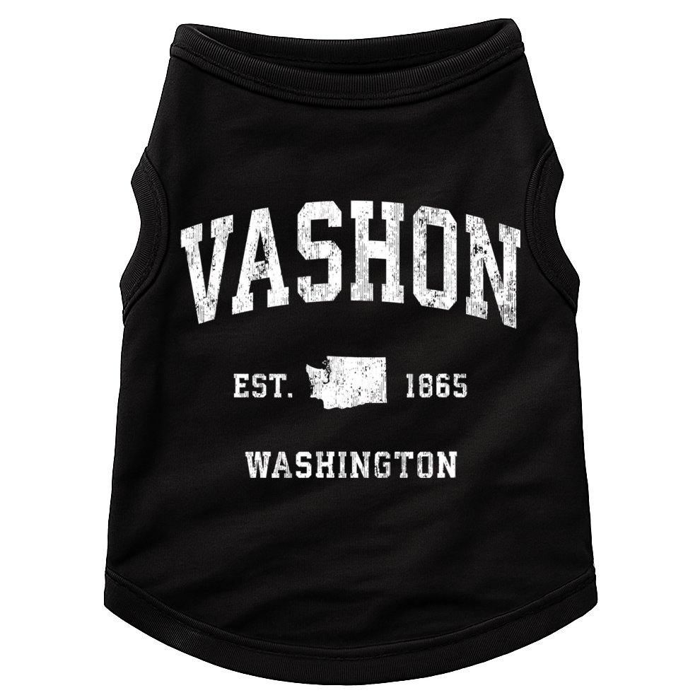 Vashon Washington Wa Vintage Athletic Sports Design Doggie Tank
