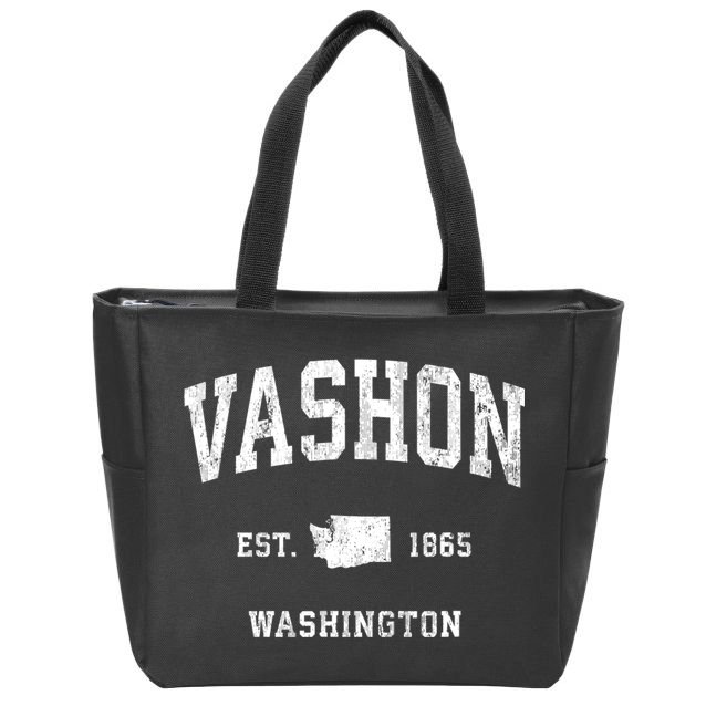 Vashon Washington Wa Vintage Athletic Sports Design Zip Tote Bag