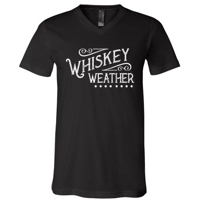 Vintage Whiskey Weather Bourbon V-Neck T-Shirt