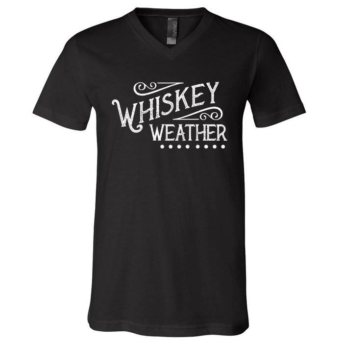 Vintage Whiskey Weather Bourbon V-Neck T-Shirt