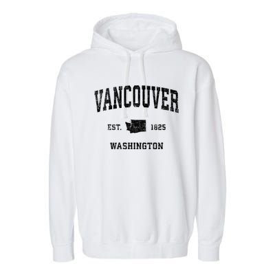 Vancouver Washington Wa Vintage Sports Garment-Dyed Fleece Hoodie