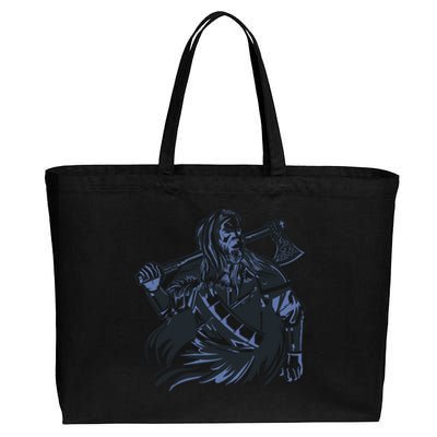 Viking Warrior With Axe Cotton Canvas Jumbo Tote