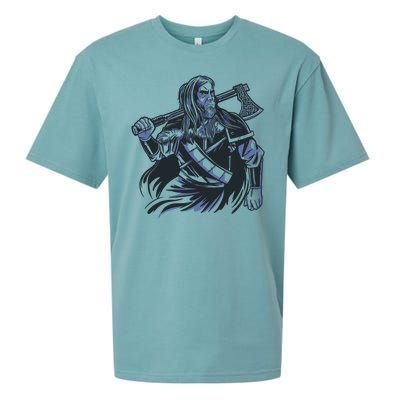 Viking Warrior With Axe Sueded Cloud Jersey T-Shirt