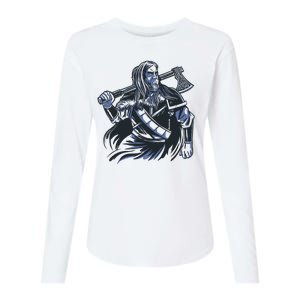 Viking Warrior With Axe Womens Cotton Relaxed Long Sleeve T-Shirt