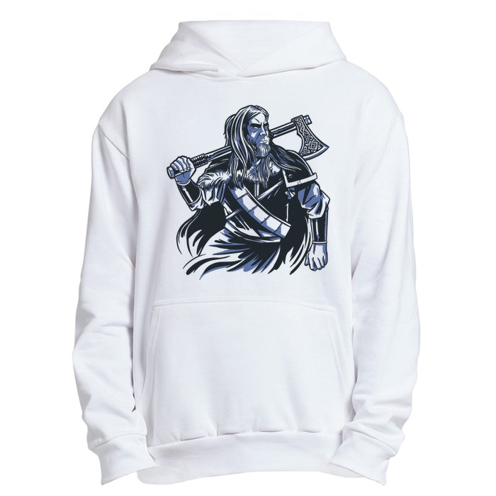 Viking Warrior With Axe Urban Pullover Hoodie