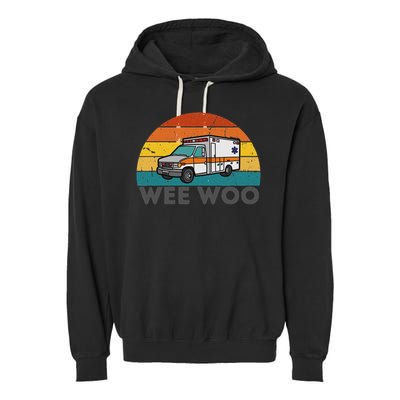 Vintage Wee Woo Ambulance Amr Funny Ems Emt Paramedic. Garment-Dyed Fleece Hoodie