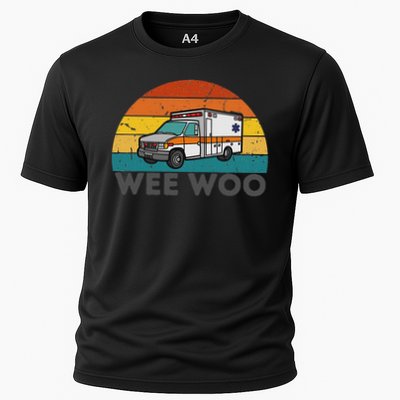 Vintage Wee Woo Ambulance Amr Funny Ems Emt Paramedic. Performance Shirt