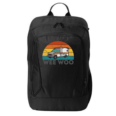 Vintage Wee Woo Ambulance Amr Funny Ems Emt Paramedic. City Backpack