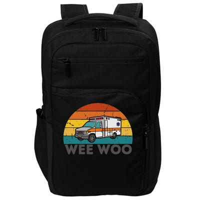 Vintage Wee Woo Ambulance Amr Funny Ems Emt Paramedic. Impact Tech Backpack