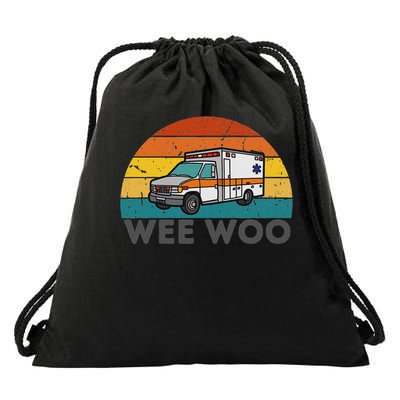 Vintage Wee Woo Ambulance Amr Funny Ems Emt Paramedic. Drawstring Bag