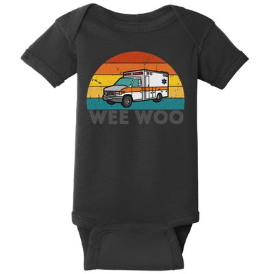 Vintage Wee Woo Ambulance Amr Funny Ems Emt Paramedic. Baby Bodysuit