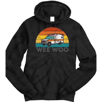 Vintage Wee Woo Ambulance Amr Funny Ems Emt Paramedic. Tie Dye Hoodie